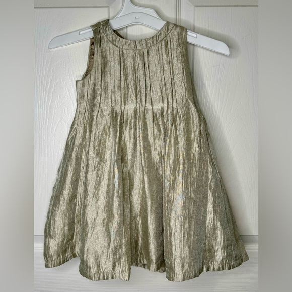 GAP Other - Baby Gap Winter Wonderland Gold Metallic Holiday Pleated Dress. Size 3T.